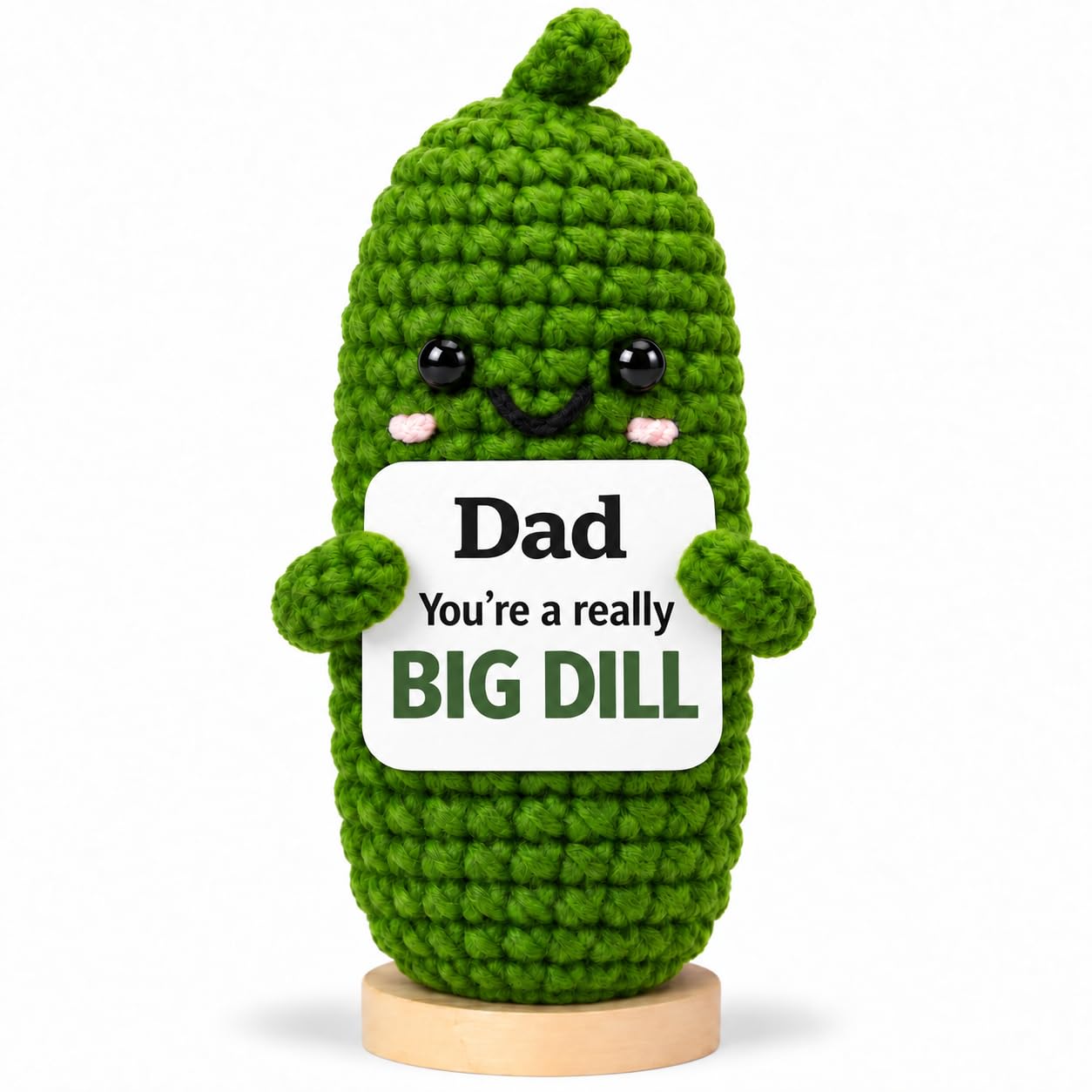 Dad Birthday Gift from Daughter or Son, Handmade Crochet Pickle Gifts for Dads, I Love You Daddy Desk Decor, Funny Best Dad Gift for Stepdad Grandpa Father Figure