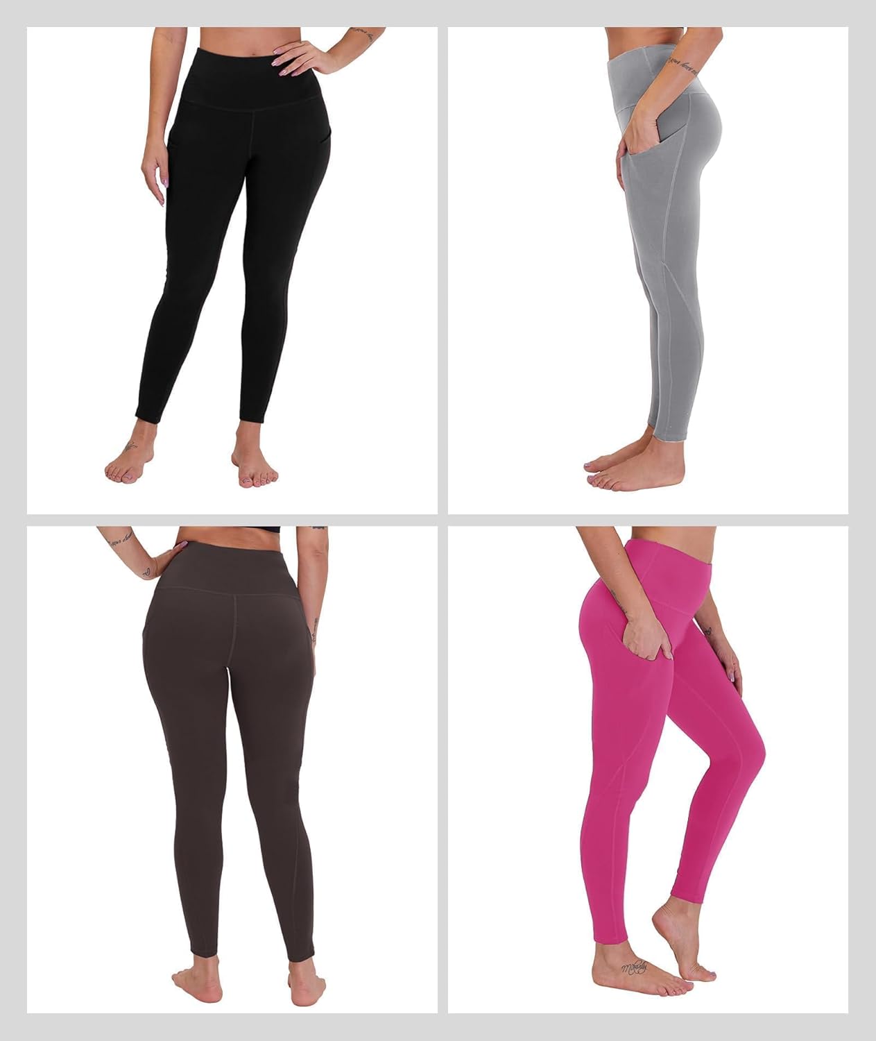 CAMPSNAIL 4 Pack Yoga Pants with Pockets for Women - High Waist Tummy Control Soft Leggings for Workout Gym - Image 2