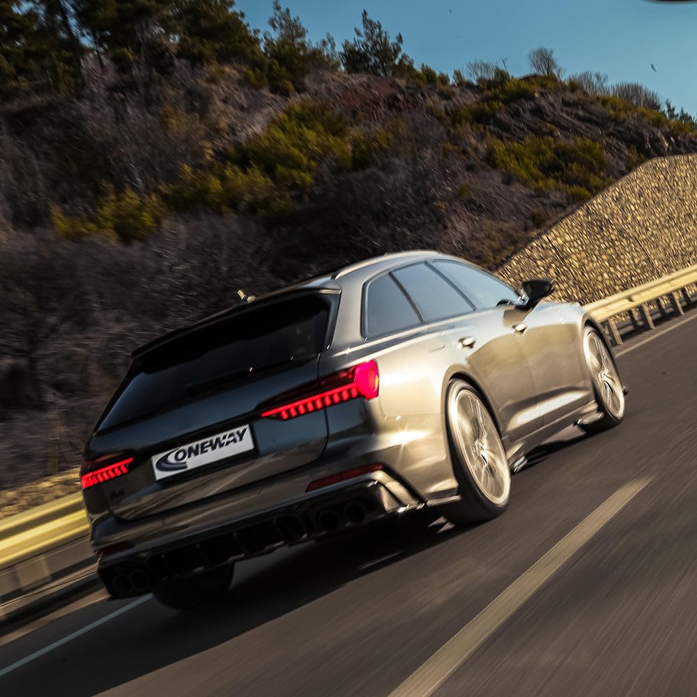 Oneway Set Minigonne Laterali compatibili con Audi A6 S-Line/S C8 (Sedan/Avant) 2018- - Nero lucido