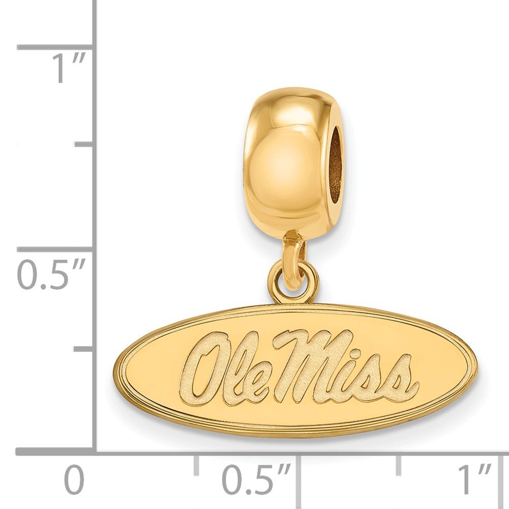 Missisippi Bead Charm Small (1/2 Inch) Dangle (Gold Plated)