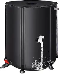 Sistema De Coleta De Água De Barril De Chuva Dobrável - Tanque De Armazenamento De Água Portátil De 53 Galões, Calha Dobrável Do Sistema De Coleta De Água De Chuva, Recipiente Coletor De Água
