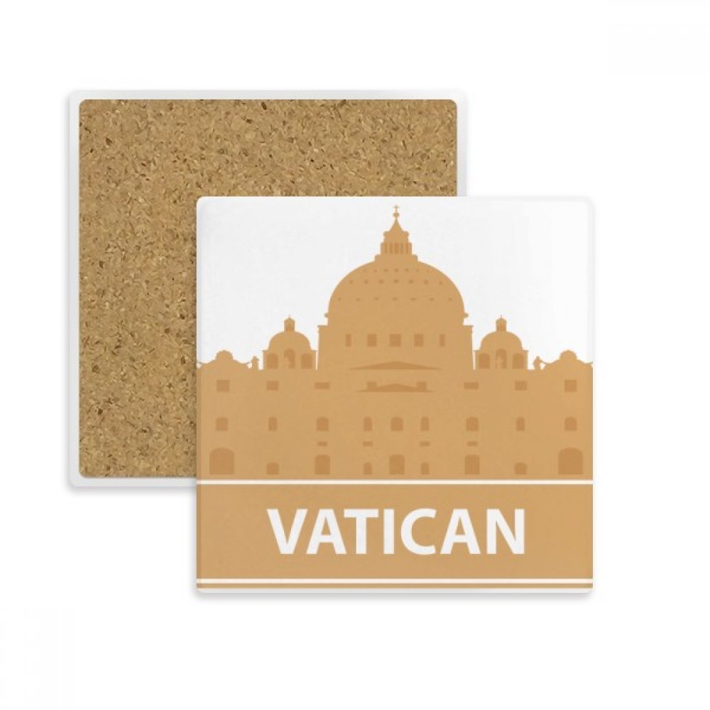 Coaster Motif du Vatican dessous de tasse carré absorbant jaune