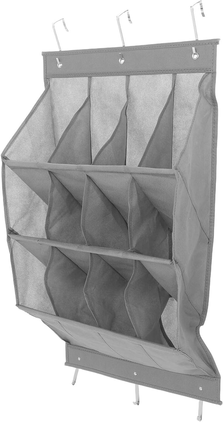 Ciieeo Foldable over Door Shoe Holder Polyester Organizer with 12 Grid