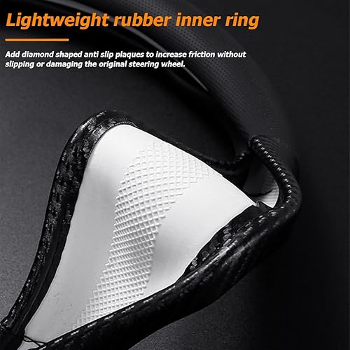 Miniatura 3 de zipelo Funda universal de 15 pulgadas para volante de automóvil, de fibra de carbono, transpirable, antideslizante, cálida en invierno y fresca en