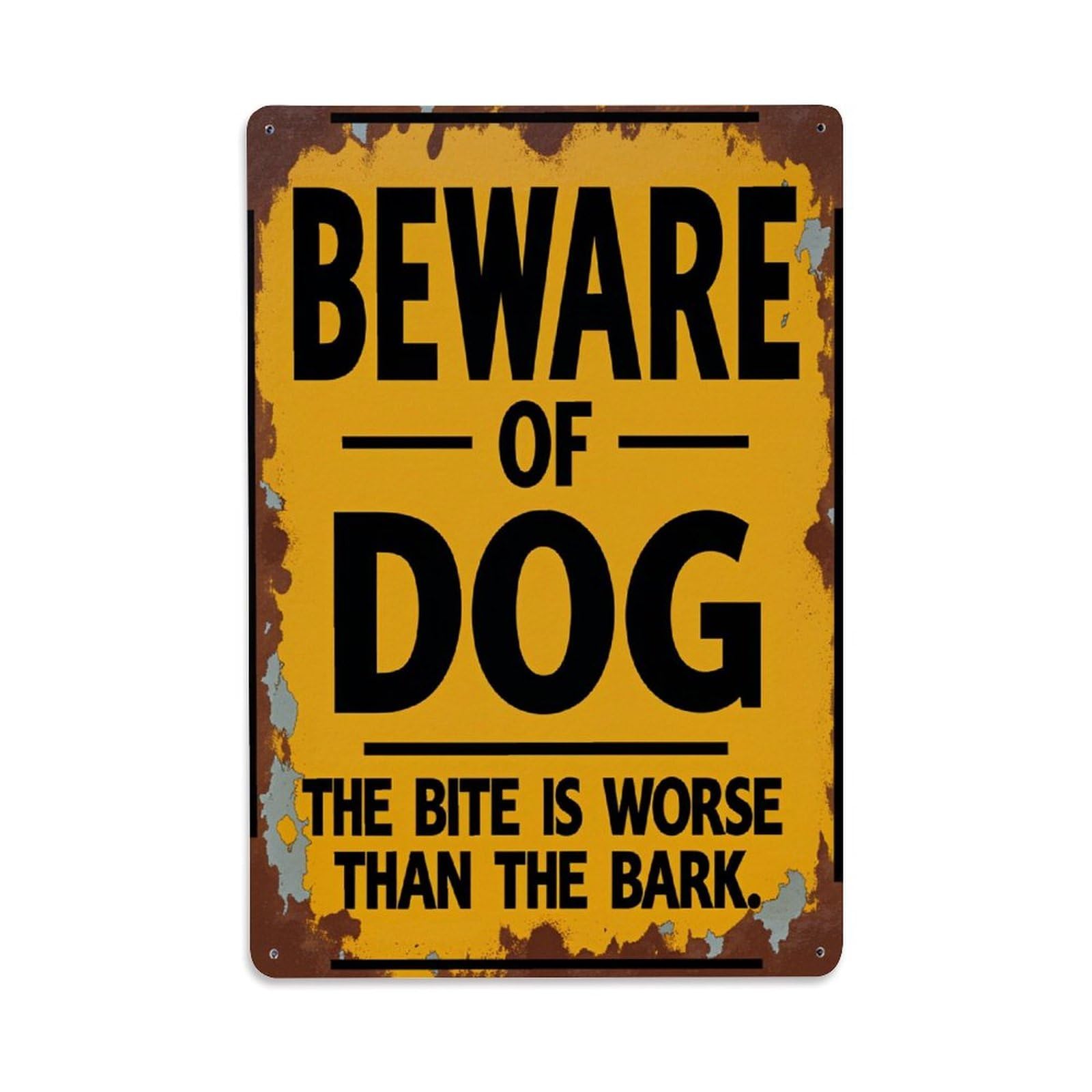 Enderetf Vintage Beware Of Dog Sign Pattern Tin Sign Metal Poster, Home Bar Garage Man Cave Cafe Indoor & Outdoor Wall Decoration 8X12inches