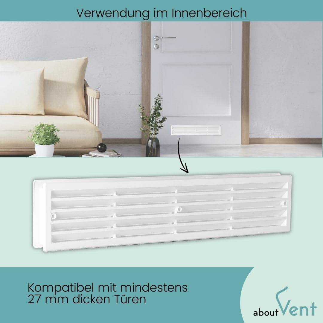 Türlüftungsgitter Aus Aluminium – 50,8x30,5 Cm, Zweiseitig, Für Innentüren & Badezimmerschränke