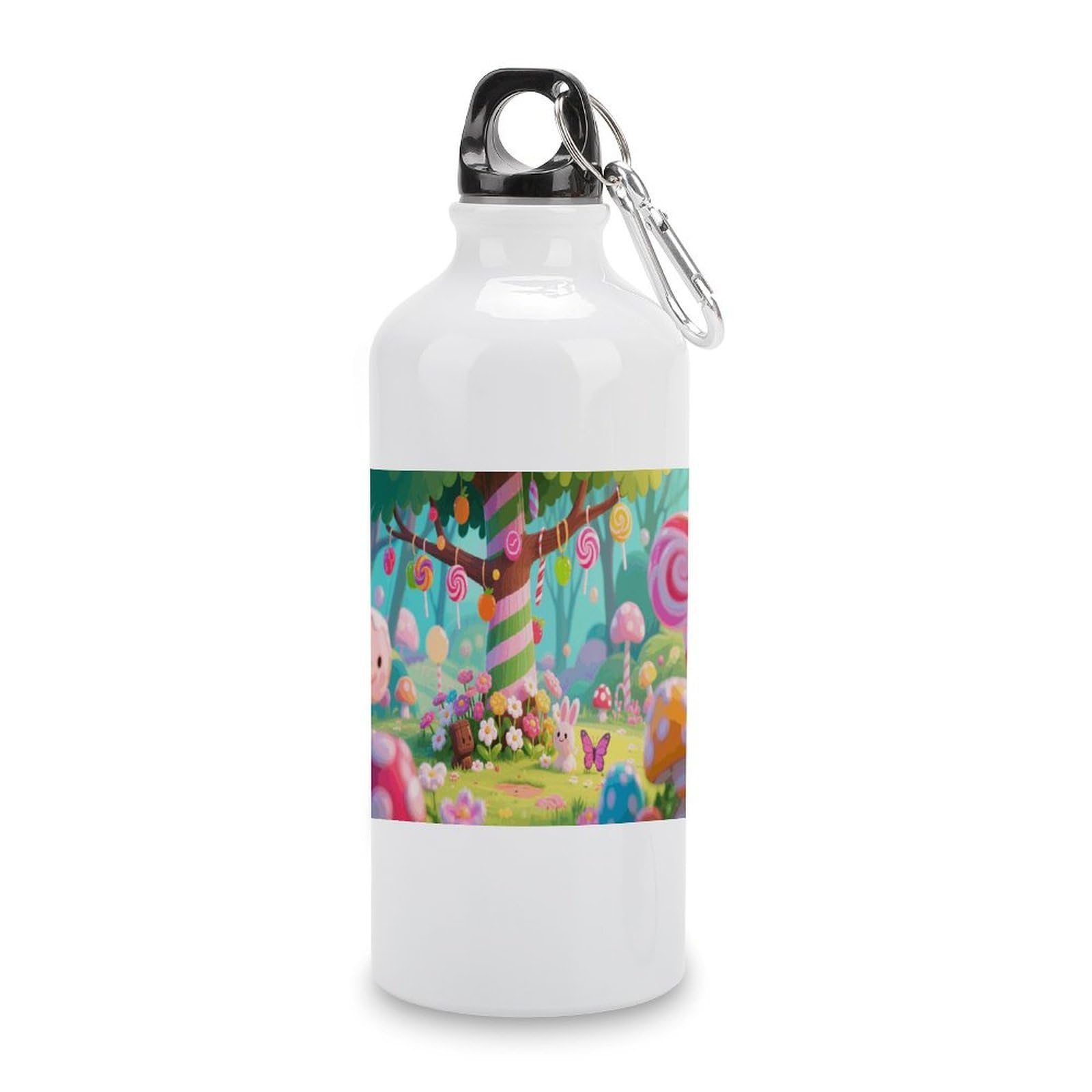 VstaDank Candy Water Bottles Aluminum Sports Water Bottle with Lid&Hook Buckle Fashion Vacuum Insulated Water Bottles Hydration Flask Leak Proof Tumbler Keep Cold&Hot