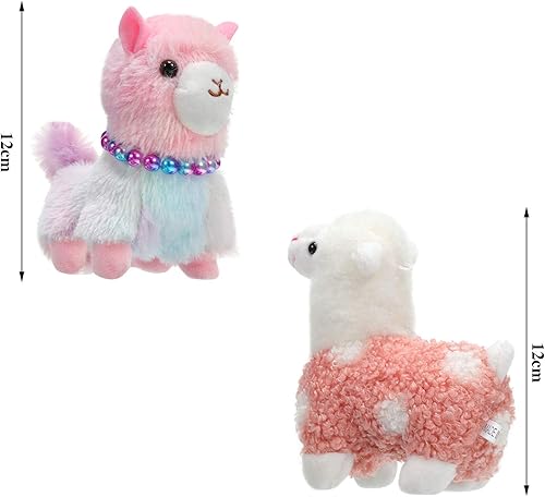 Miniatura 2 de 6 juguetes de peluche de mini llama, juguetes de peluche de animales de alpaca, muñecas de felpa de 5 pulgadas, lindo llavero de llama para