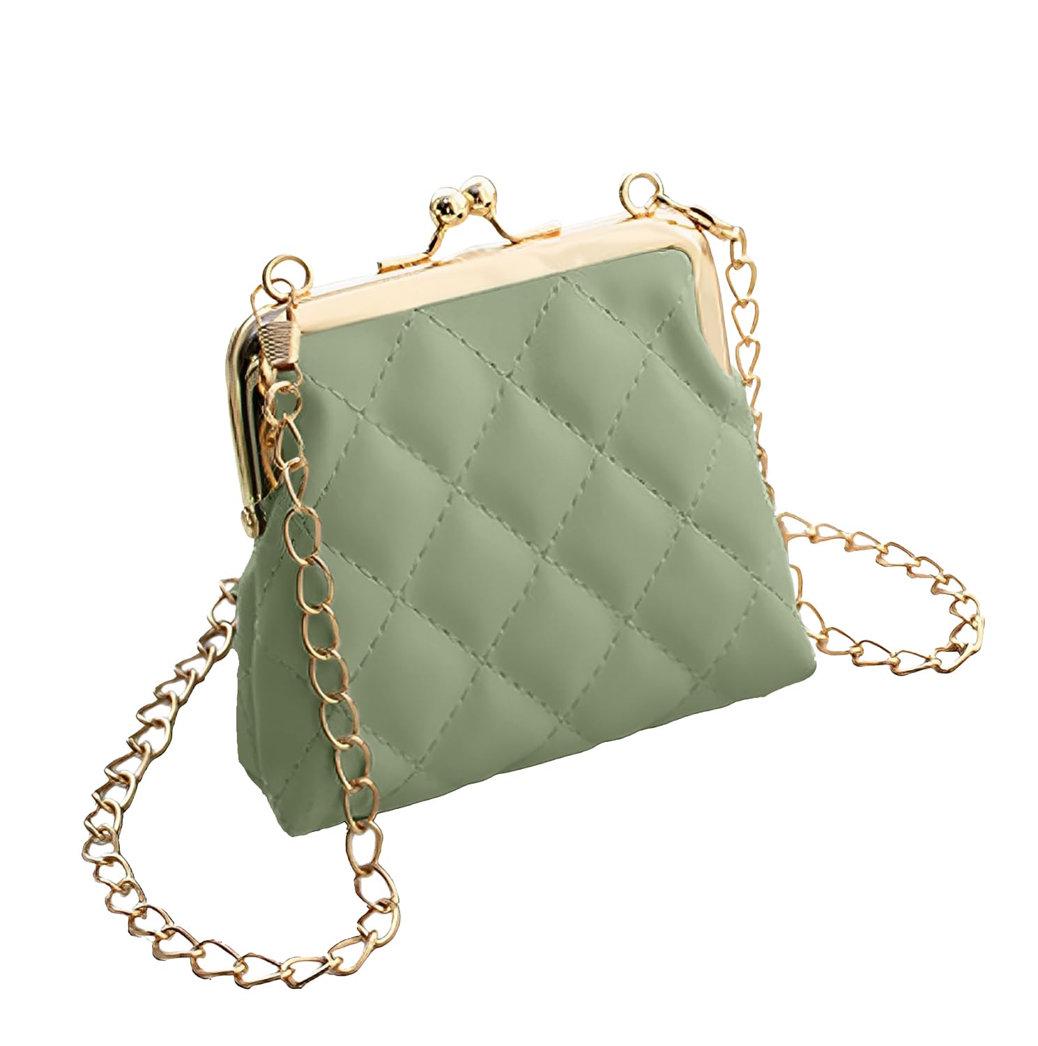 SYGA Sweet Lipstick Bag For Girls & Women Small Bag, Makeup Storage Bag With Rhombus Chain (Green) (B0CYQ791BJ) Amazon Price History, Amazon Price Tracker