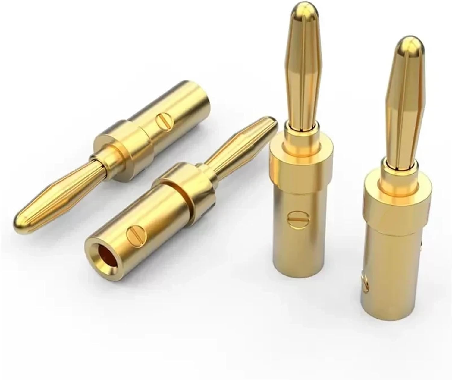 20pcs 4MM Nut Banana Plugs 24K Gold-Plated Connector with Screw Lock for Audio Jack Speaker Plugs Black&Red(Color:Px20)