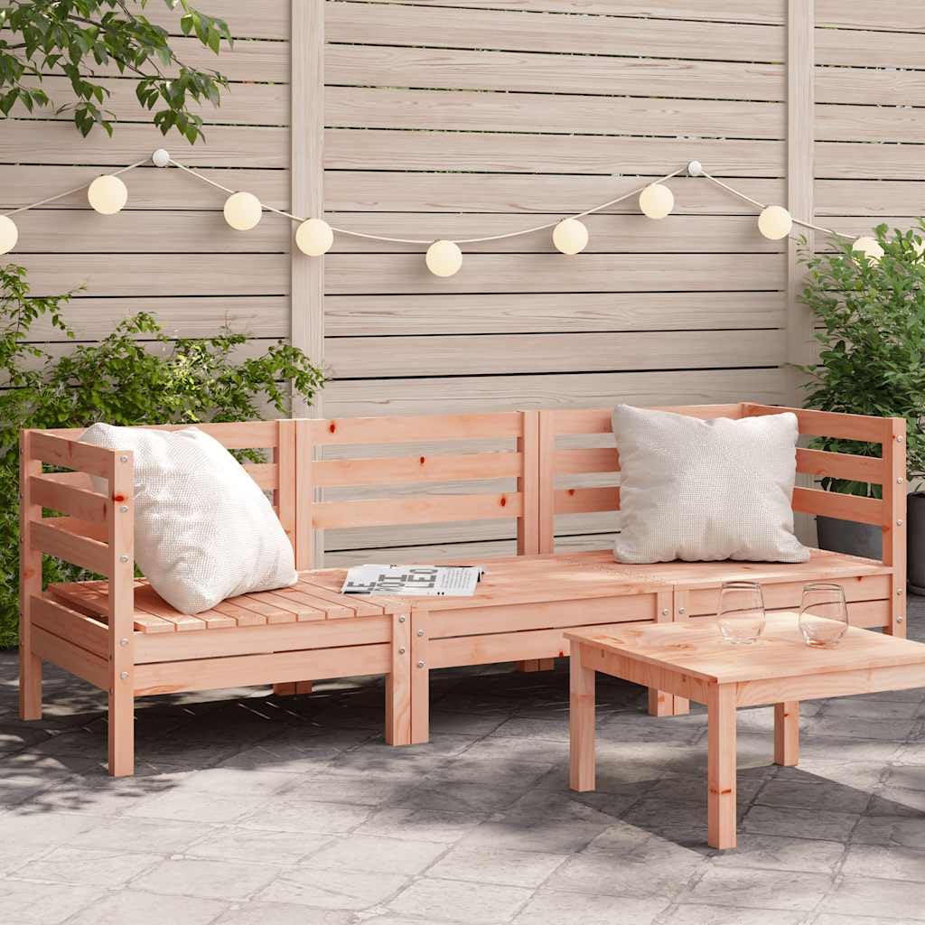 Divano da giardino a 3 posti in legno di Douglas massiccio con design a doghe per terrazza e giardino, mobili modulari da esterno per una seduta comoda, legno durevole