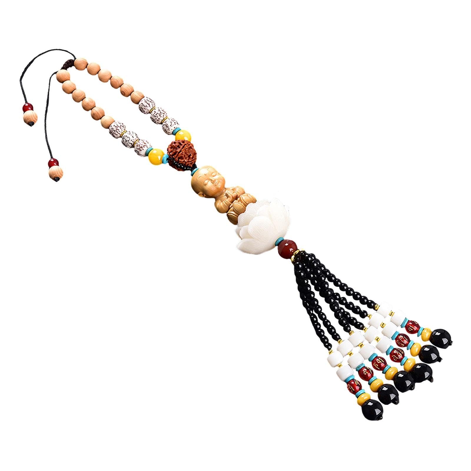 SECRET DESIRE Lotus Beaded Car Rearview Mirror Charm Pendant Universal Dangling Ornament-image-34