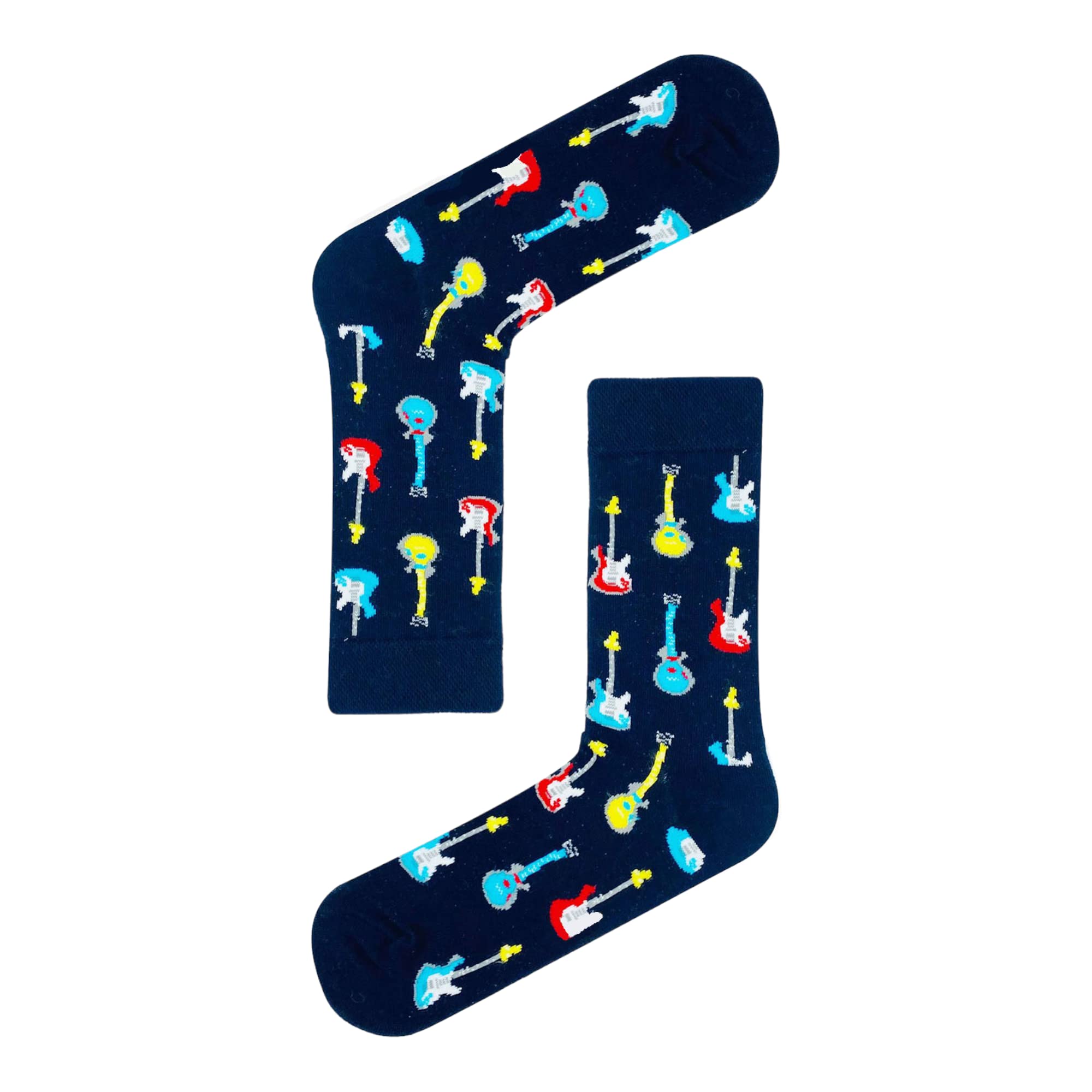 Guitar Pattern Fun Socks Funky Novelty Music Unisex Premium Cotton