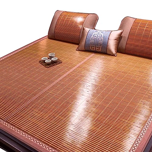 Almohadilla para El Colchón De Enfriamiento De Bambú De Verano para Dormir, Alfombrillas De Paja Mats De Sueño para Dormir-catas De Cama Doblando El Dormitorio 1.2 * 1.95M/34 * 76in