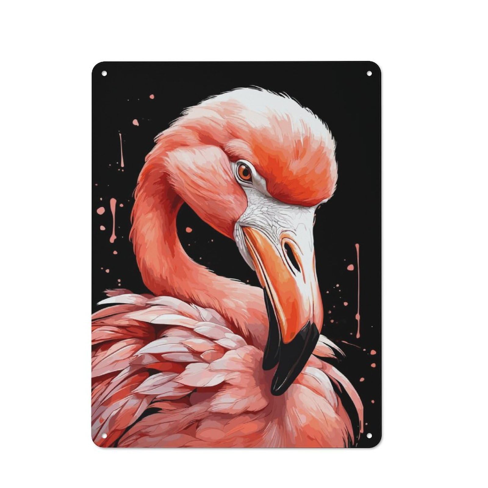Junmoney Flamingo Animals Retro-Style Metal Sign 40X30cm For Garage Or Workshop, A Moving-Home Gift For Collectors Of Tin Signs