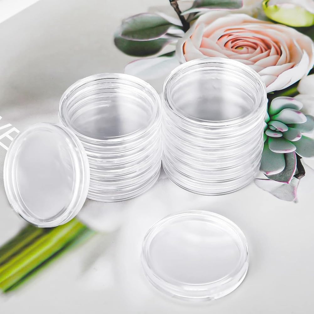 YSJJZRL 10-Pack 46mm Clear Plastic Coin Capsules - Round Protective Holders For Coin Collections