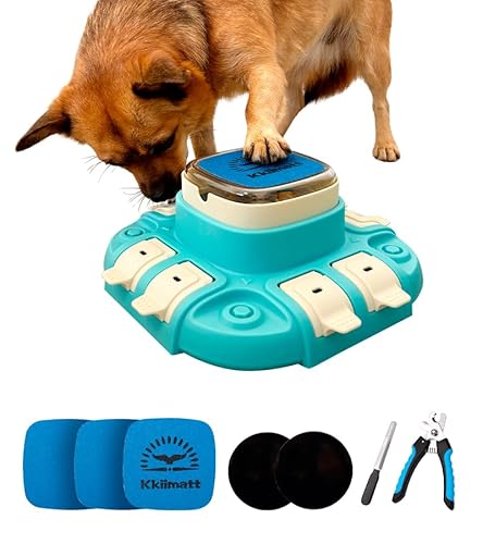 Dog Nail File Puzzle Toy Slow Food Feeder Treat Distributor Mental Enrichment Toy Food Dispenser for IQ Training Dog Puzzles for Smart Dogs Scratch Pad for Nails with Clipper