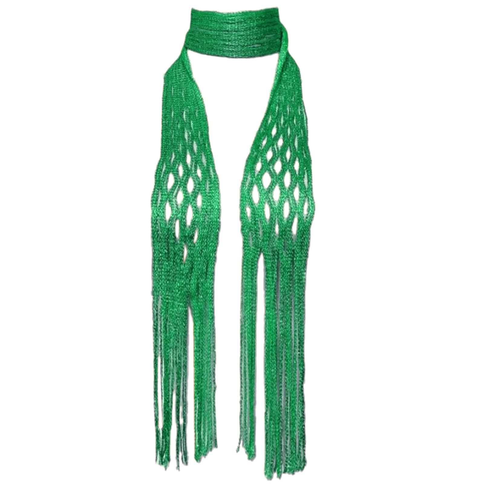 Greabuy Women's Green Scarves For Skinny Scarf Thin Choker Knit Belt Stripe Long Tie Scarf Bag Handle Wrap Shawls And Wraps For Scarf Gifts