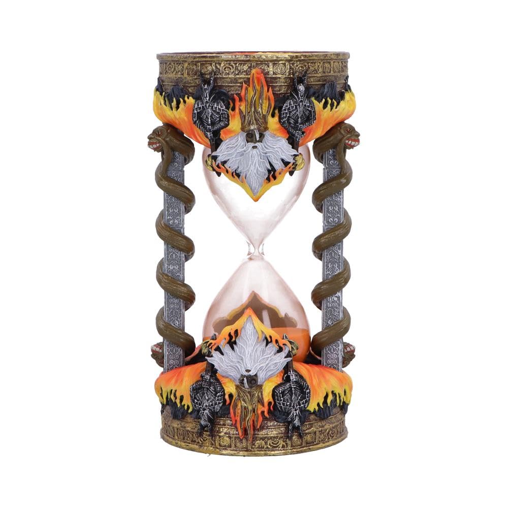 Dark Souls Gwyn Sand Timer - Officially Licensed Dark Souls Merch for Fans, Fire-Themed Design with Coiled Serpent Pillars, Hand-Painted Resin
