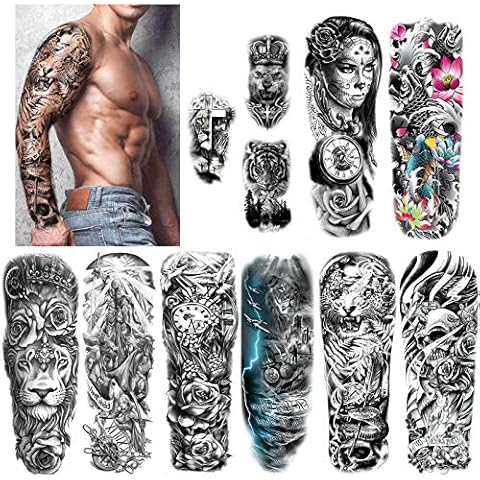 HOWAF Extra Large Waterproof Temporary Tattoos Set Cover