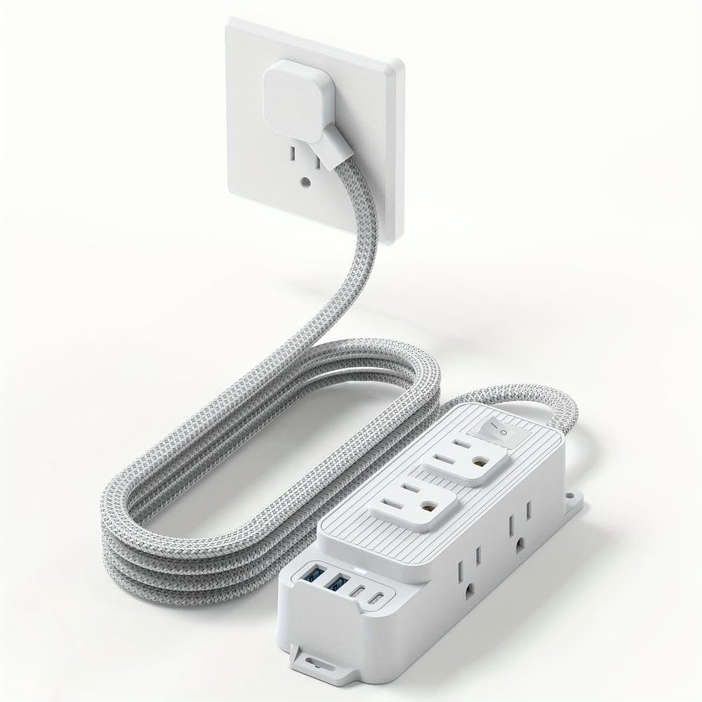 Multiprise avec interrupteur protection surtension 8 prises 4 USB
