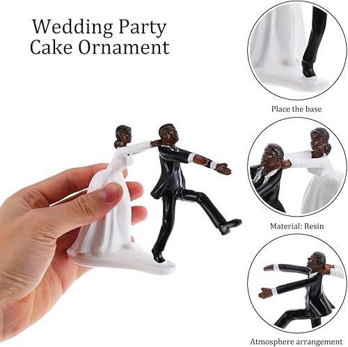 Miniatura 4 de Decoración creativa para pastel de boda para pareja negra, divertida decoración de resina para despedidas de soltera y celebraciones de compromiso
