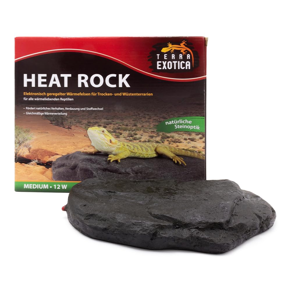 Terra Exotica Heat Rock medium - 12 Watt ca. 21x12 cm - Auswahl zwischen klein, mittel & groß - Heizstein als Heizung für Reptilien - dekorative Wärmeplatte für Ihr Terrarium - Terrarien Bodenheizung