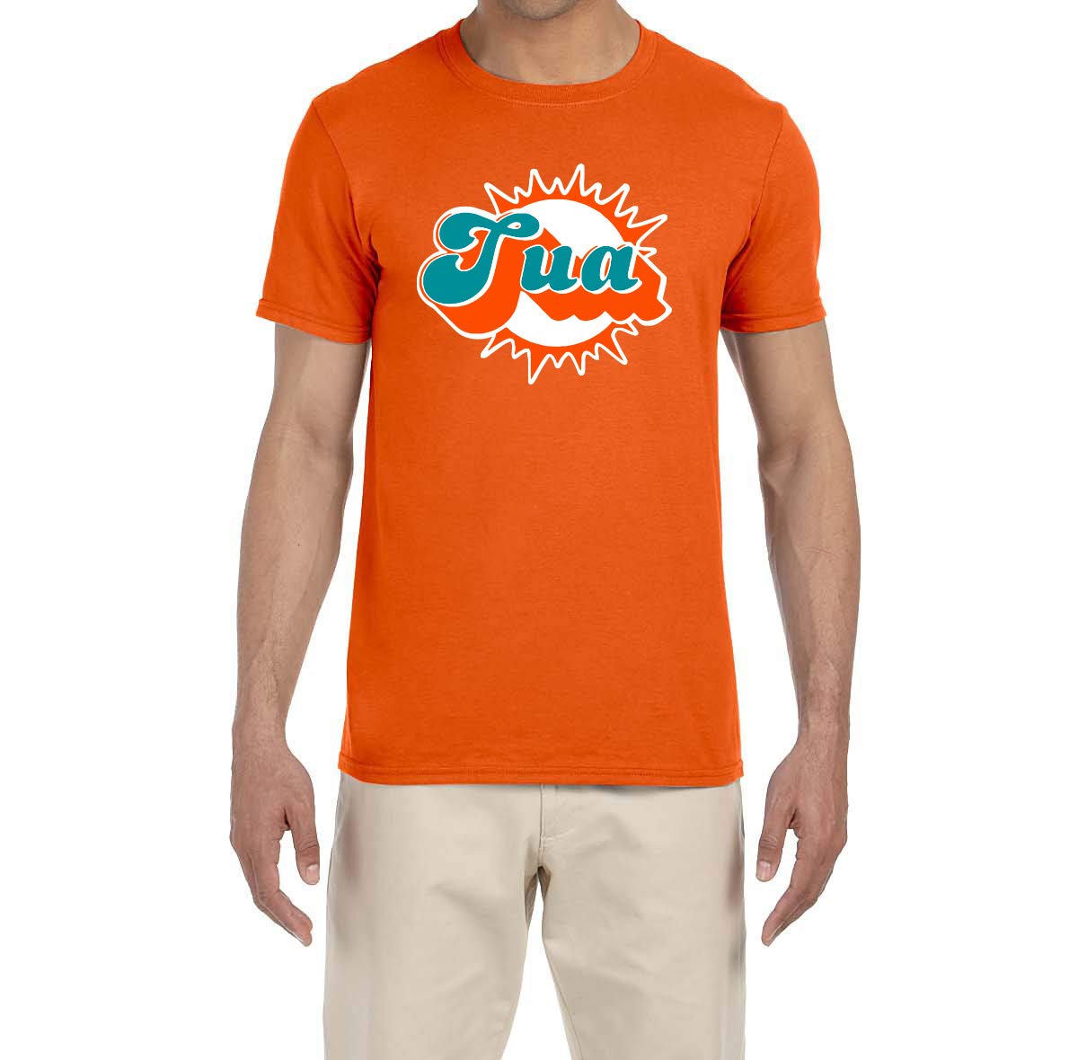 Tobin ClothingOrange Miami Tua Logo T-Shirt