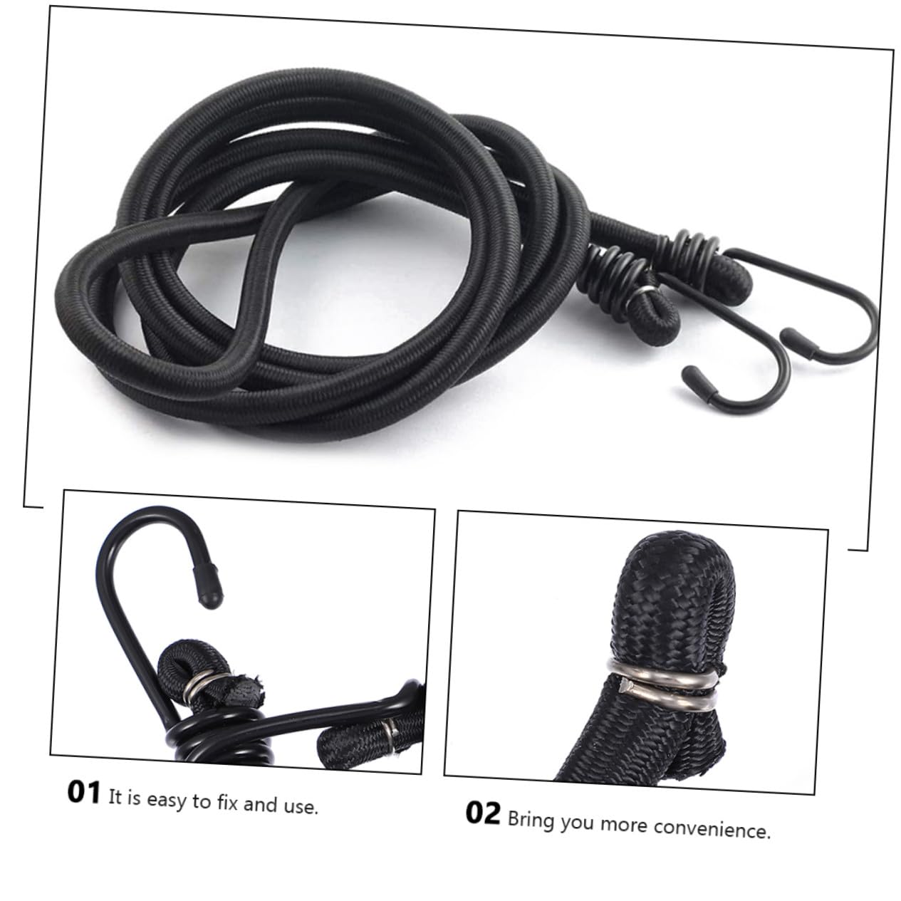 4 pezzi Cinghie Elastiche con Ganci Fasce Resistenti Alta Elasticità per Camion e Bagagli Elastici Antistrappo per Fissaggio Sicuro