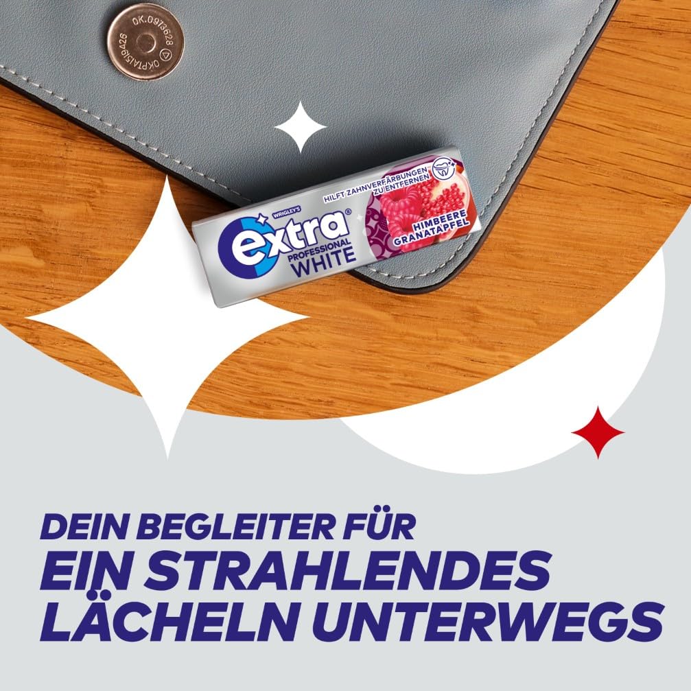 Extra Professional White Himbeere Granatapfel Kaugummi Zuckerfrei 20x30