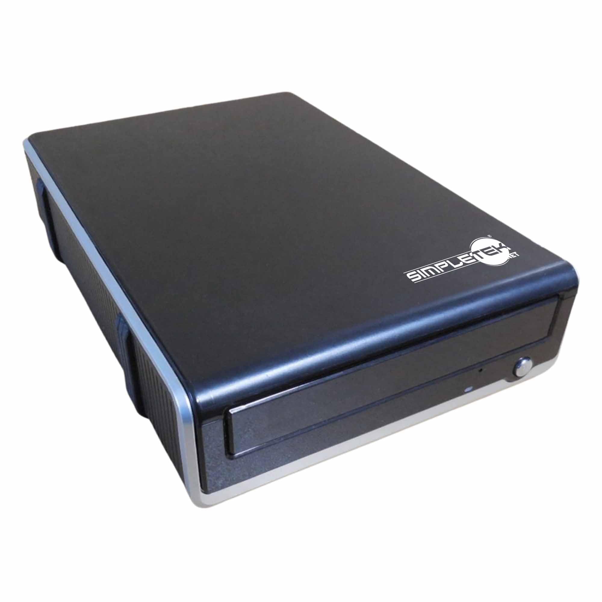 SIMPLETEK - Lettore Masterizzatore DVD Esterno USB - CD DVD RW Dual Layer | 20X DVD,48X CD,DVD Dual Layer,DVD-RAM,USB 2.0,eSATA,Cavo USB A-B,Cavo Alimentazione,Plug&Play,Windows,Nero