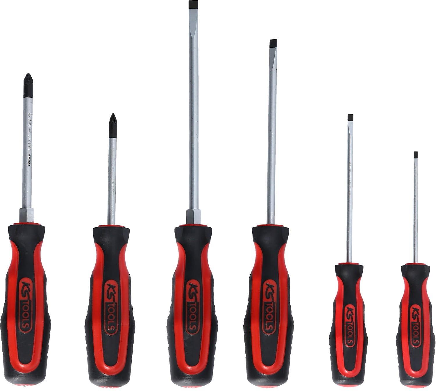 KS Tools 159.0020 ERGOTORQUEplus Schraubendreher-Satz, 6 teilig, Schlitz, PZ, Farbe
