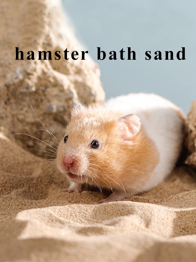 Arena de baño para hámster, arena del desierto sin polvo o arena para orinal para hámster, chinchillas, jerbo, ratones sirios pequeños (beige)