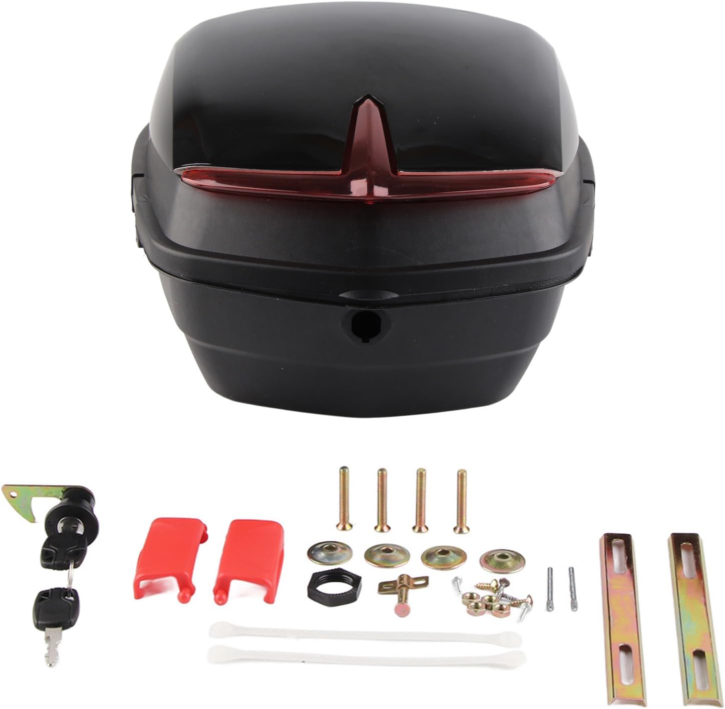 Motorcycle Top Box, Motorcycle Trunk, Motorcycle Top Case, Motorcycle Scooter Tail Trunk,Waterproof Impact Resistant Large Capacity Universal Motorcycle Rear Top Box (Black)