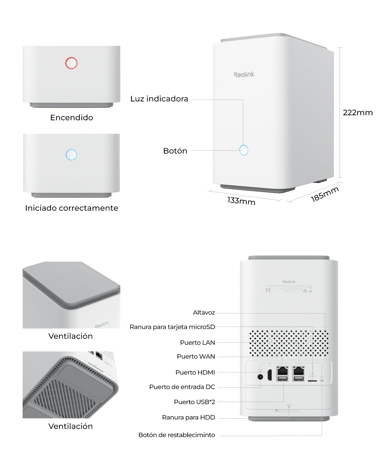 Reolink 16MP Camara Vigilancia WiFi Exterior con Doble Lente，Vista Panorámica de 180°, Detección Inteligente, Home Hub Pro con HDD de 2TB para Cámara de Vigilancia, Home Hub Pro + 2X Duo 3 WiFi