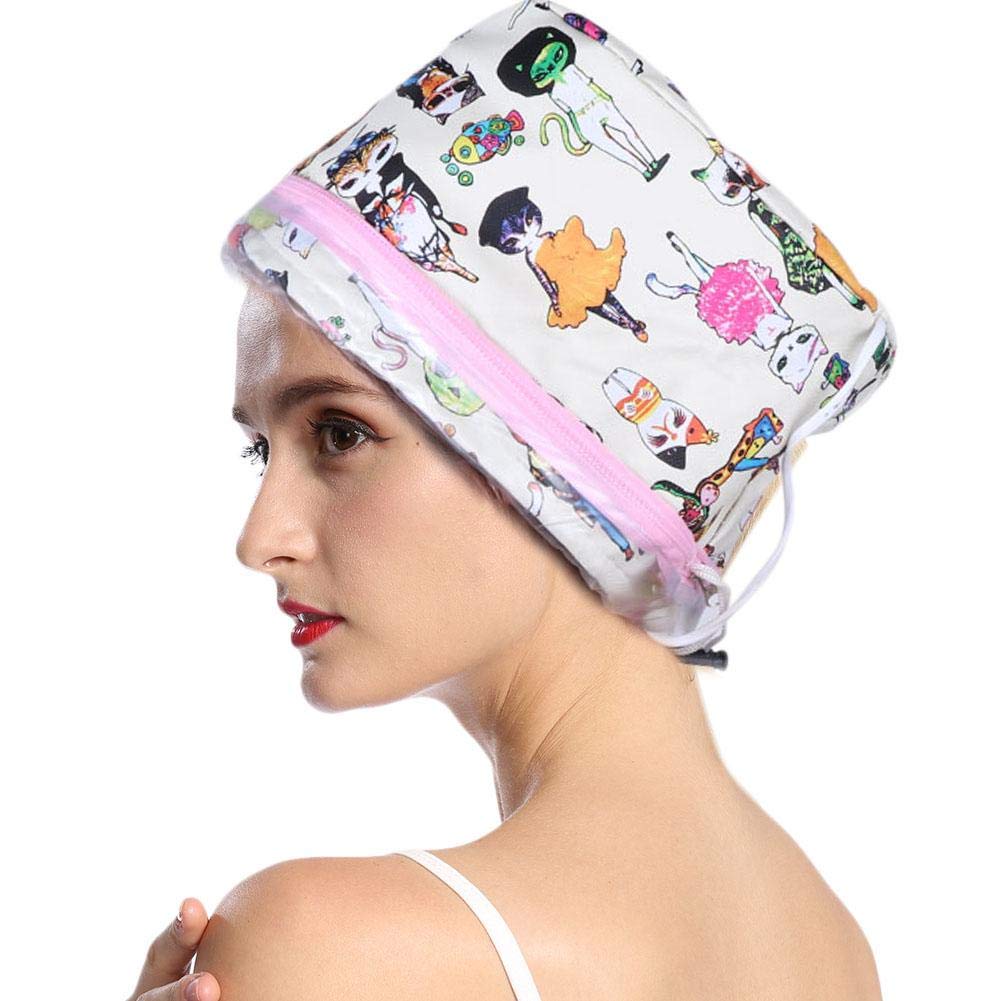 Electric Hair Steamer Cap Canvas+PVC Hair Care Heating Cap Temperature Adjustable Hair Nourishing Cap Beauty Steamer Household(British standard 220v)-image-45