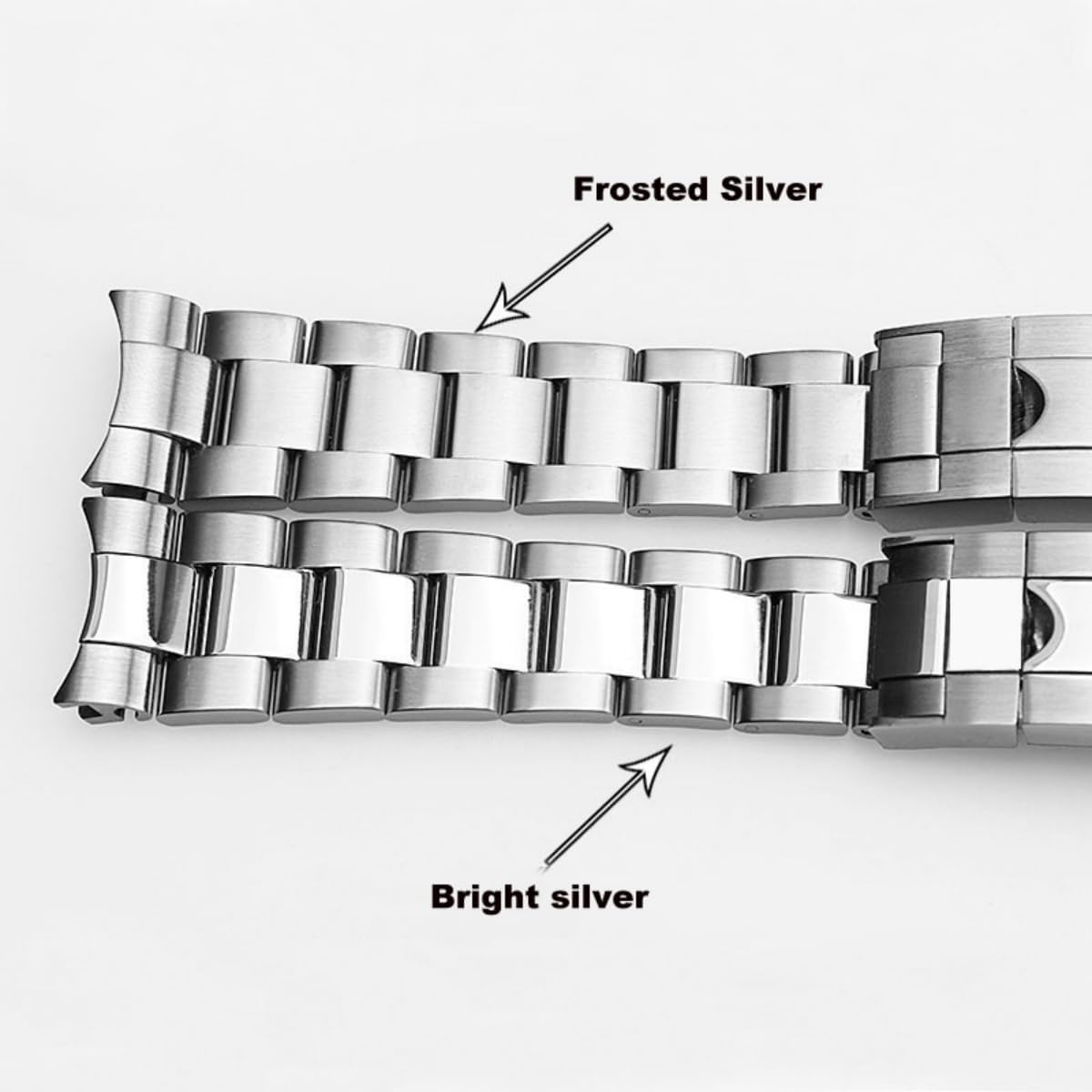 BEHLINE Solid Stainless Curved Watch Band Replacement for Datejust Submariner Watch Band 20 mm