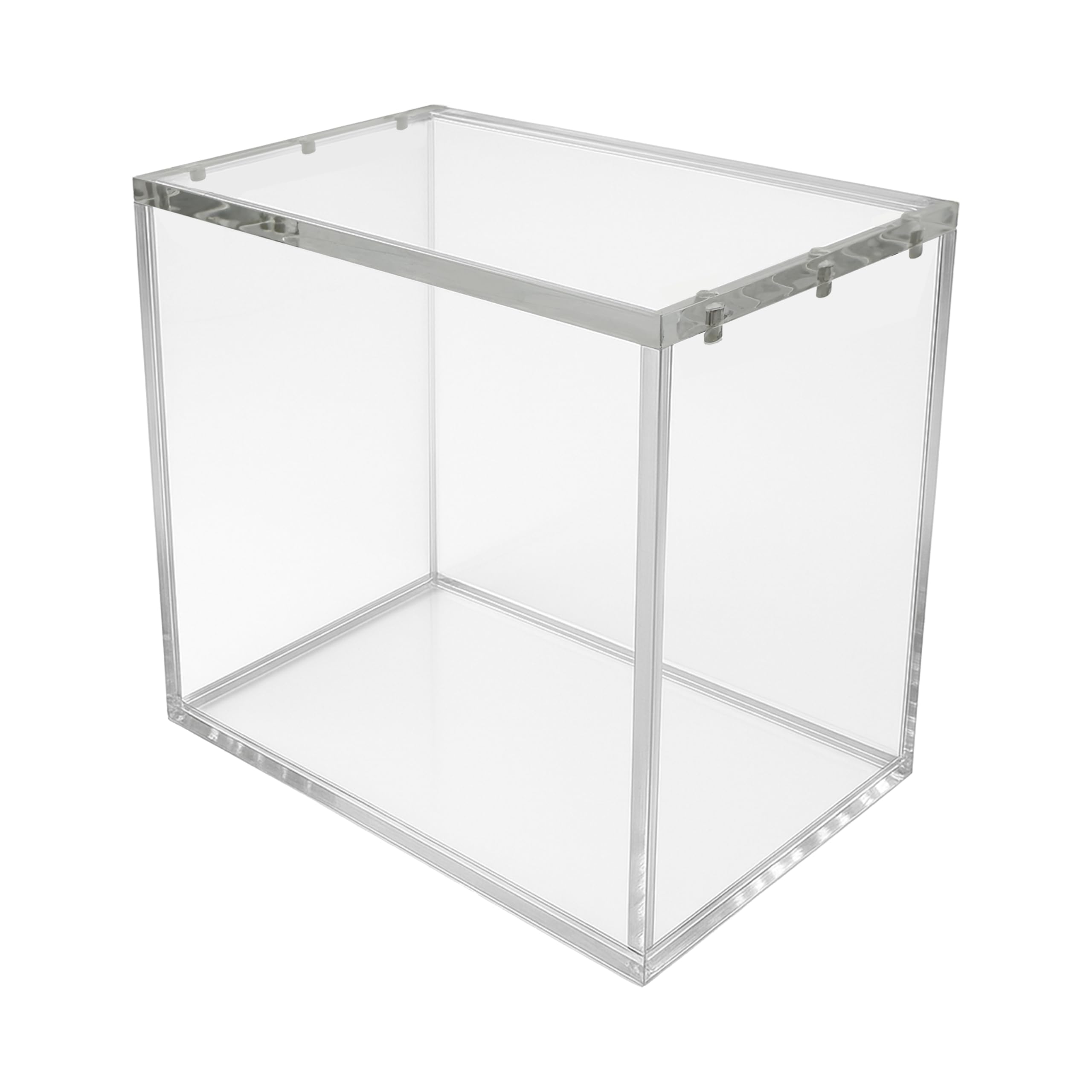Asian Needs Acrylic Clear Display Case for Booster Box, 8mm Sides with UV Protection, 5mm Strong Magnetic Lid, Stackable Storage Box