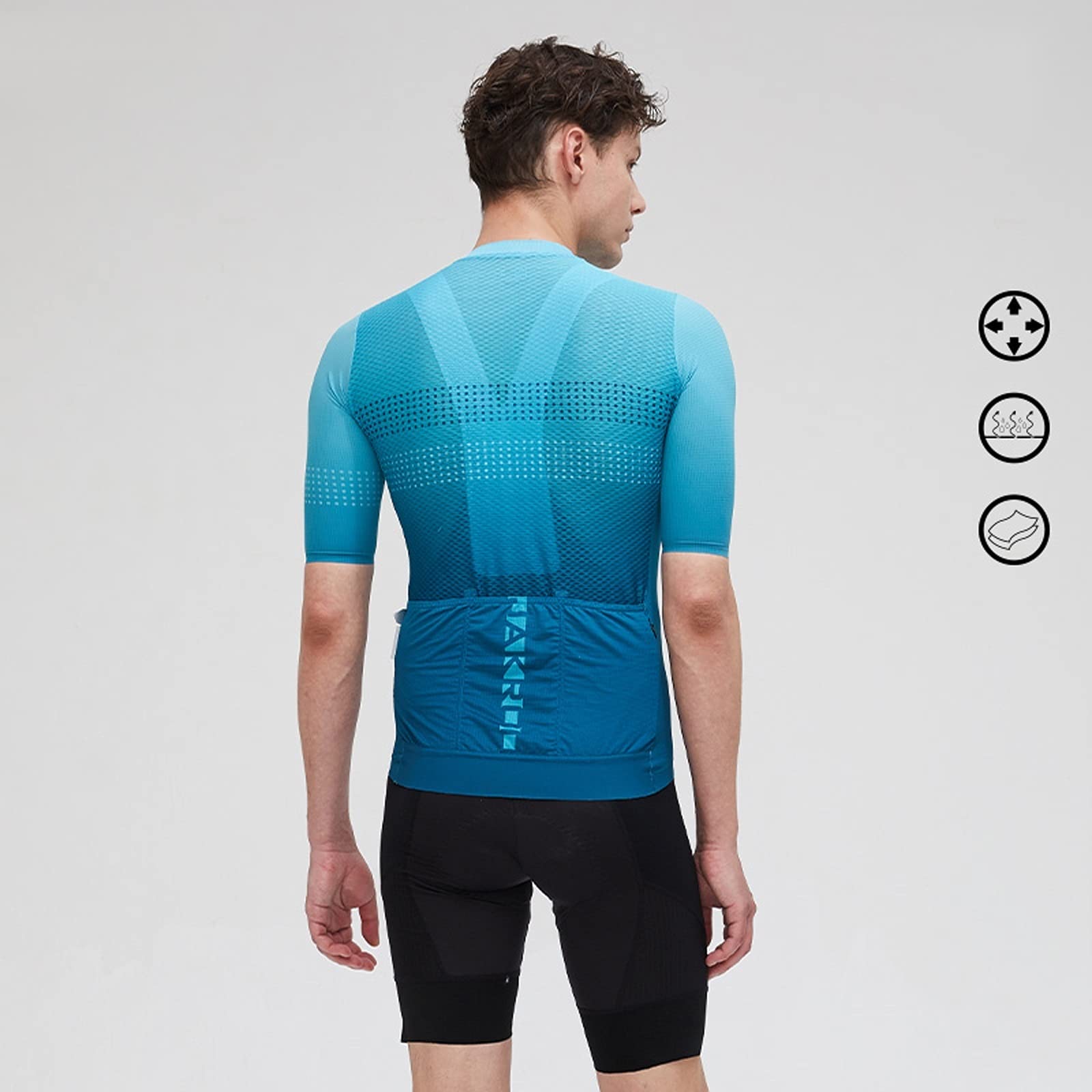 Męska odzież kolarska Męski Jazda na rowerze Koszulka z krótkim rękawem Jersey Moda Blue Gradient Design Rower Górski Koszula Rowerowa Oddychająca I Szybka Suszarka Tkanina Top Męskie koszulki kolarsk