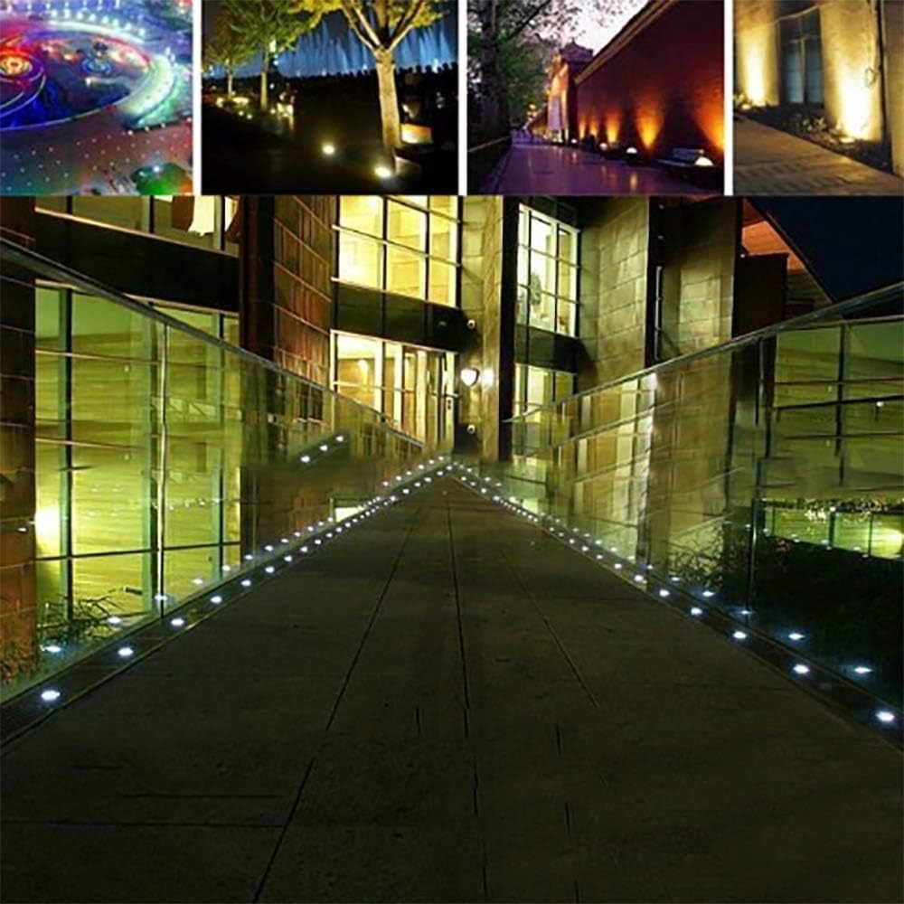 4PCS Focos Suelo Led Exterior - Empotrable Al Aire Libre Focos, Luces empotrables COB para Patio, impermeables IP67, minilámparas de suelo exteriores empotradas con punto de 3W ( Color : Warm Light ,