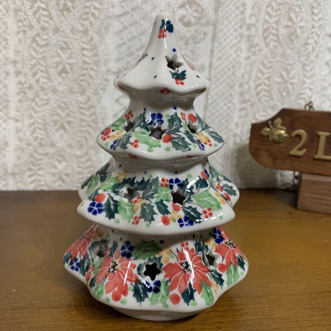 ポーリッシュポタリー　クリスマスキャンドルツリー＆オーナメント Ceramika Artystyzna クリスマスツリー (15cm) キャンドル