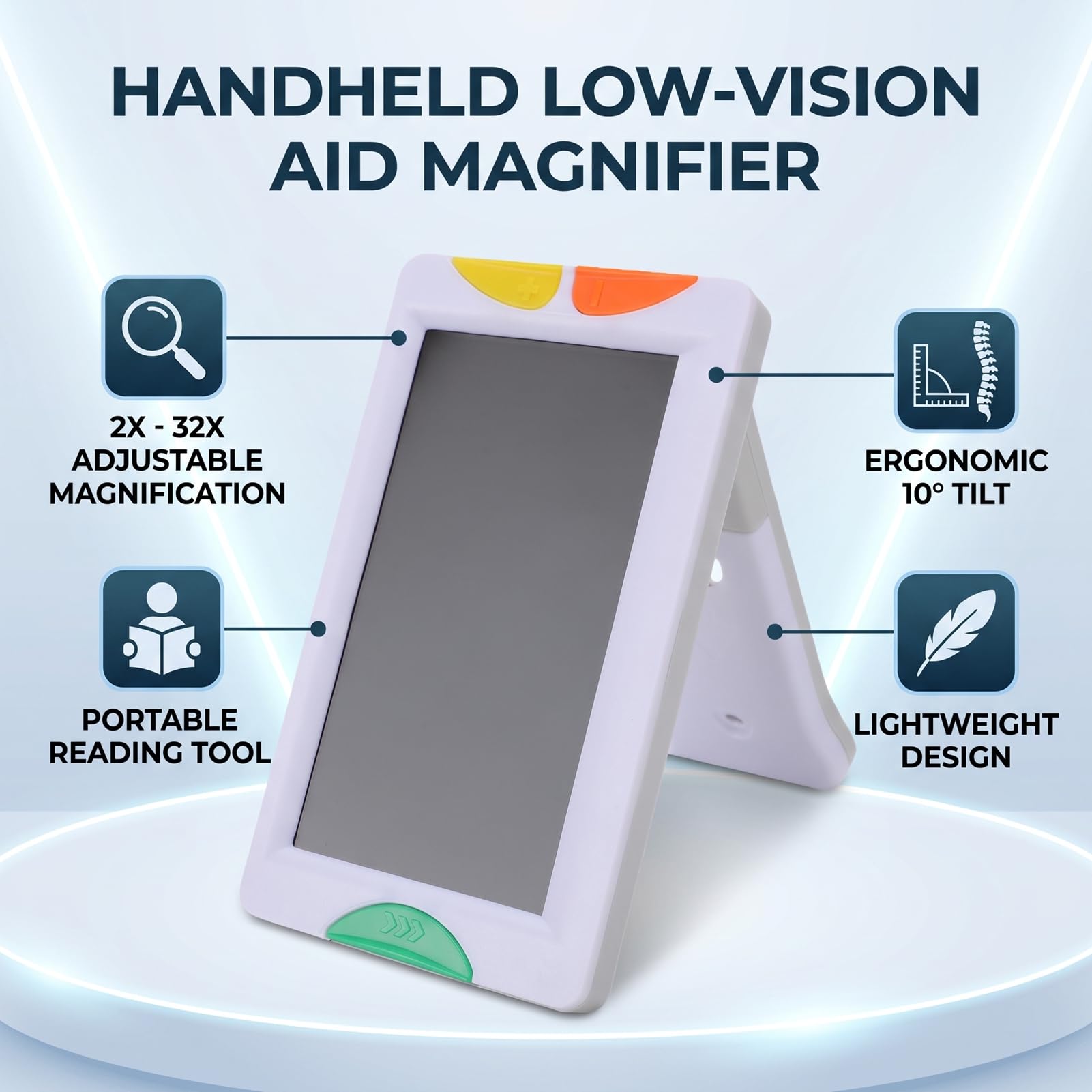 Generic Lente D'ingrandimento Elettronica da 4,3" con Fotocamera Ad Alta Risoluzione e modalità Colore per Ausili Alla Lettura per Ipovedenti per Anziani - Compatta e Facile da Usare