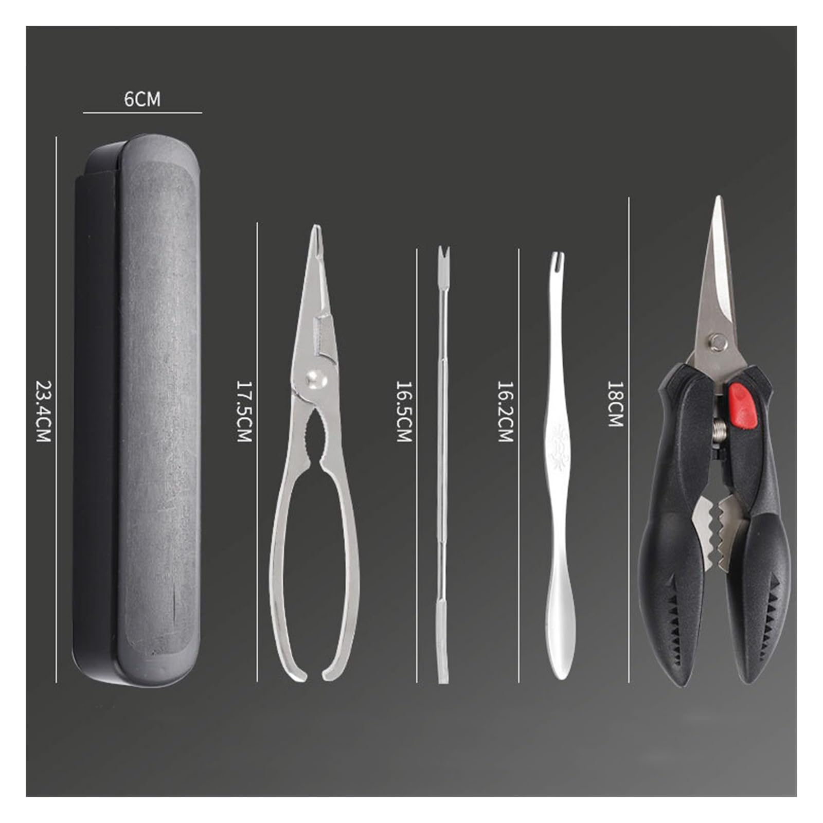 Kit de herramientas para mariscos de acero inoxidable: tenedor para mariscos, cuchara para recoger langosta, herramienta para camarones, mariscos, nueces, mariscos, langosta y galletas de cangrejo