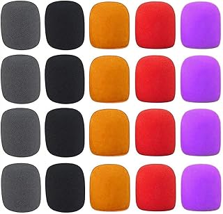 Microphone Cover Foam, 20 Pcs Handheld Microphone Windscreen, Microphone Windshields Foam, Handheld Microphone Foam Covers, Microphone sponge Cover, for KTV Performance, Outdoor Activities (B)