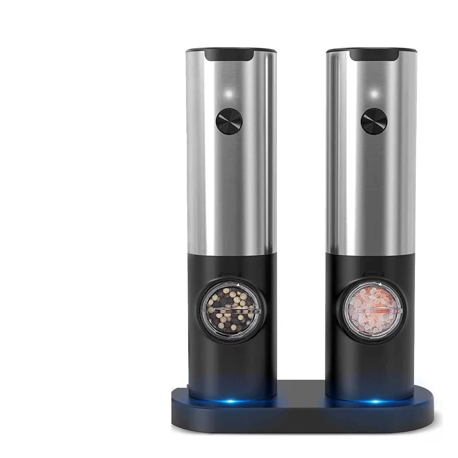 Elektrisches Salz- und Pfeffermühlen-Set mit LED-Licht, wiederaufladbar, automatische Gewürzmühle, verstellbares Gewürz-Küchenwerkzeug(1set)