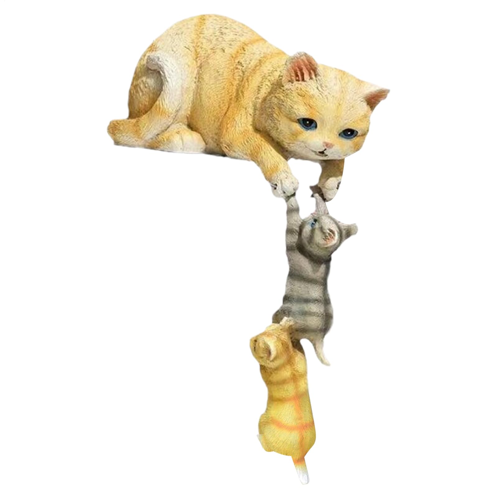Statue chat en résine durable au fini mat, l'accessoire stable pour étagères de salon