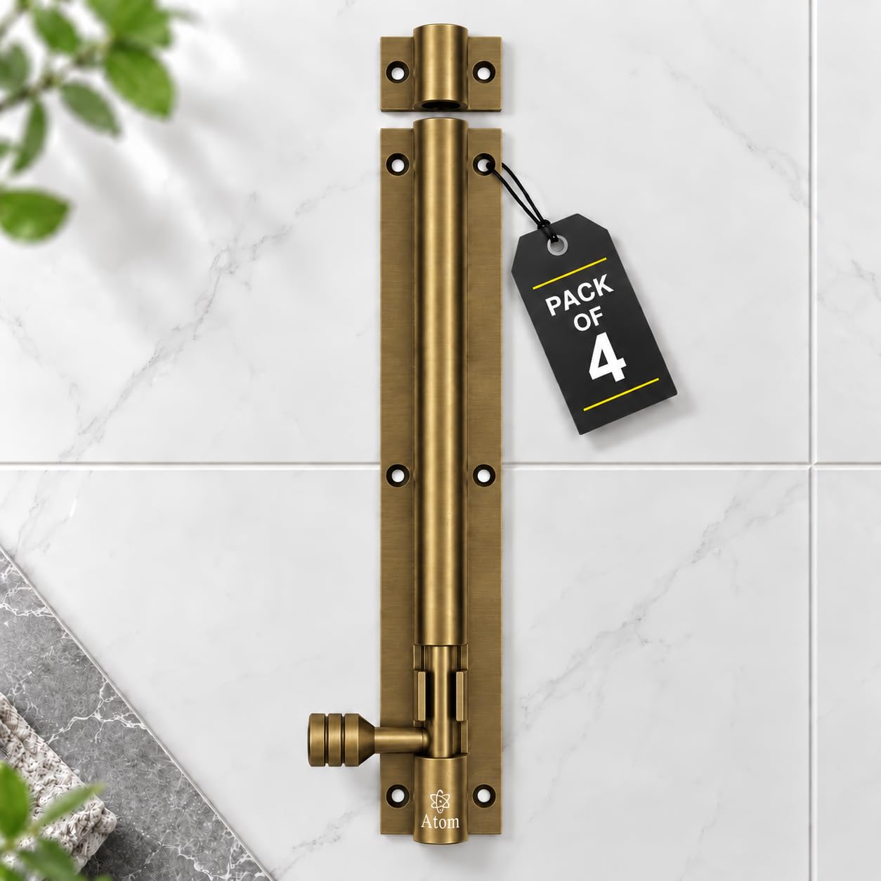 Atom 8 Inch Tower Bolts - Antique Finish (Pack of 4) -16