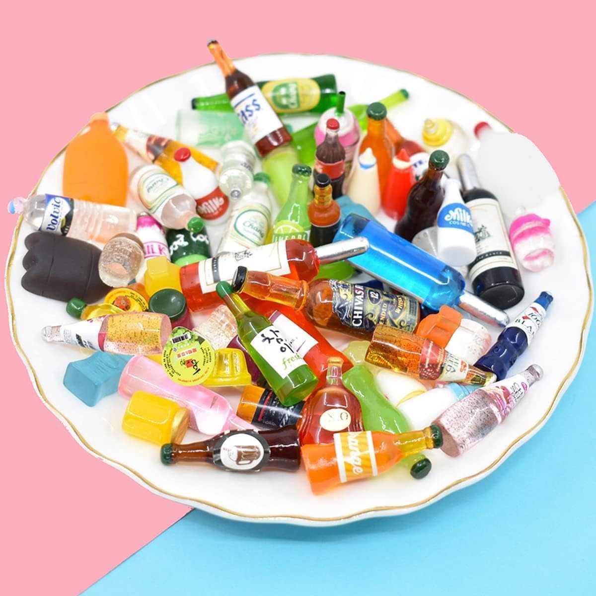 TROFFLLY Model Making Miniature Random Imitation Wine Beer Cup Bottle | Garden Pub Bar Miniature Mini Fake Beer Bottles Toys for Home (Random Color) (10)-image-31