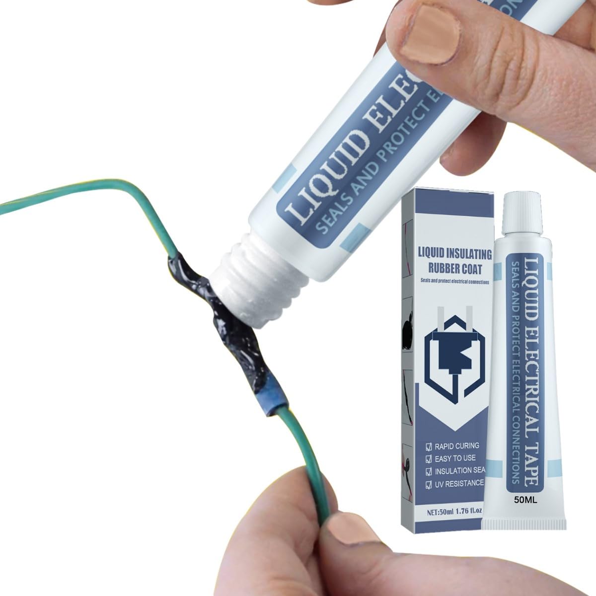 Gomma Liquida Nera Isolante - Nastro Adesivo Elettrico Impermeabile, 50 Ml - Foto 8