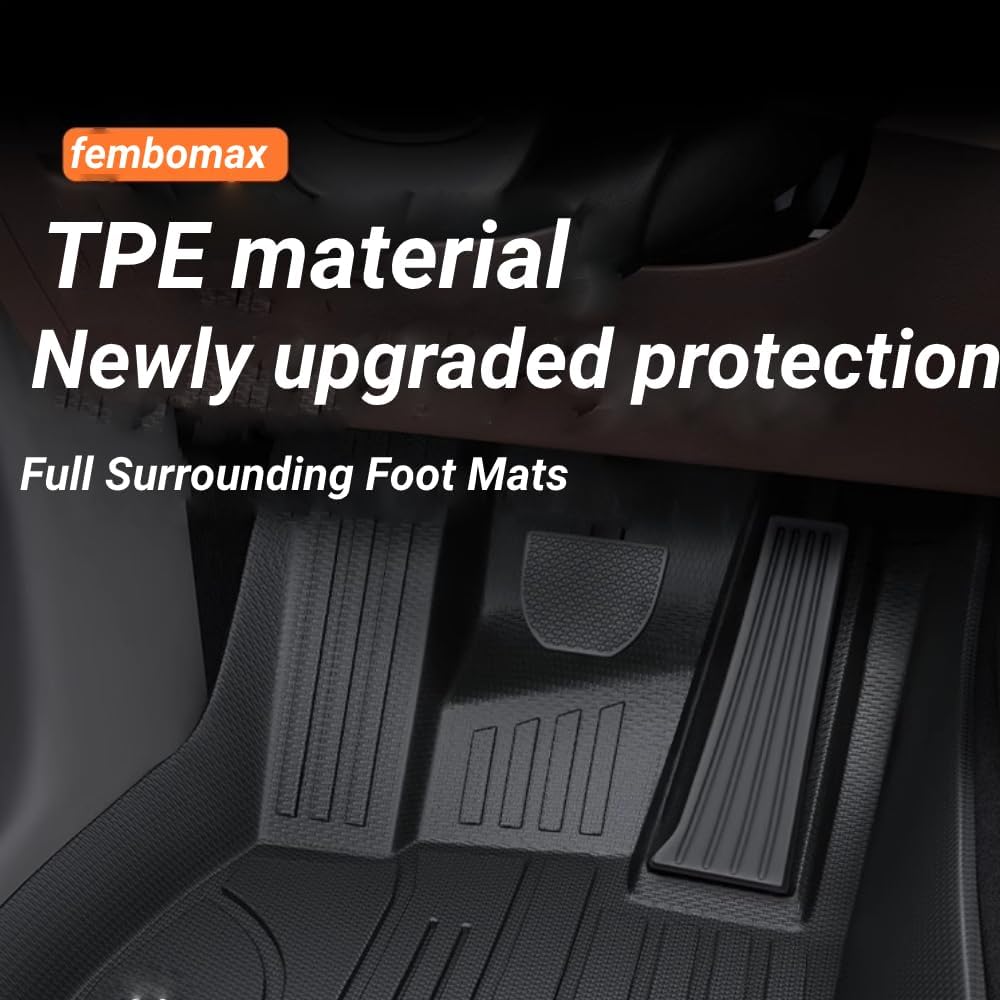 Floor Mats & Cargo Liner Fit for Honda CR-V 2023 2024 2025(Include Hybrid), All Weather TPE Custom Fit Floor Liner 1st, 2nd Row and Trunk Full Set Car Mats Black